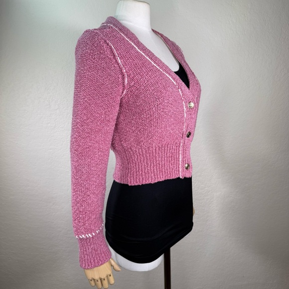 Pilcro Yin Yang Icon Heart Urban Outfitters Cropped Cardigan Sweater Size Medium - Picture 9 of 16